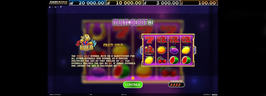 Úvodná obrazovka hry Multi Blast 81
