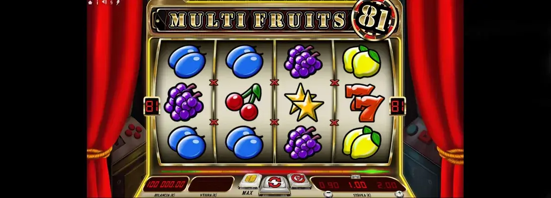 Úvodná obrazovka hry Multi Fruits 81