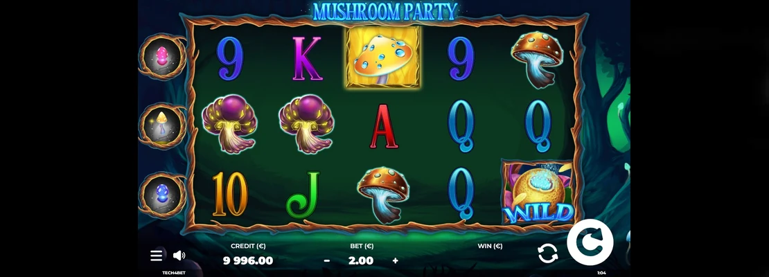 Úvodná obrazovka hry Mushroom Party