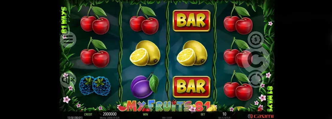 Úvodná obrazovka hry My Fruits 81