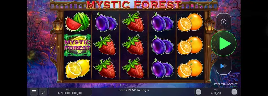 Úvodná obrazovka hry Mystic Forest