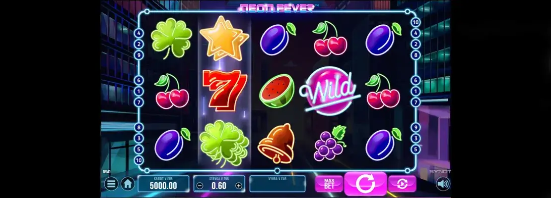 Úvodná obrazovka hry Neon Fever