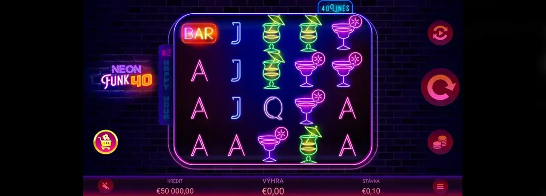 Úvodná obrazovka hry Neon Funk 40