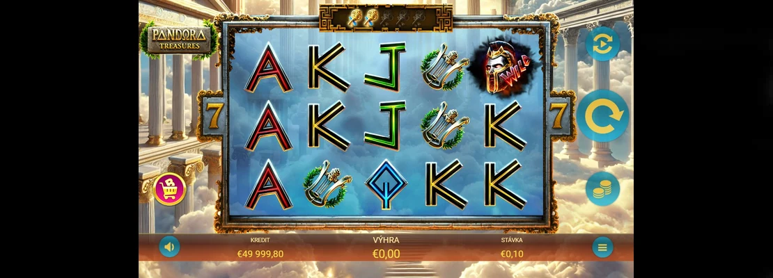Úvodná obrazovka hry Pandora Treasures