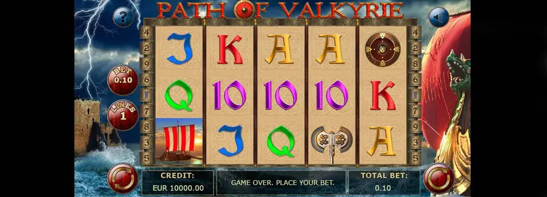 Úvodná obrazovka hry Path Of Valkyrie