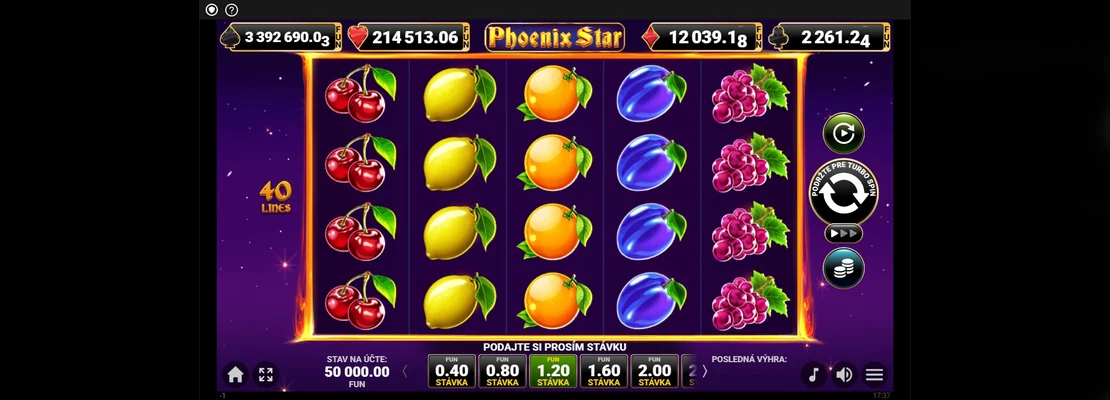 Úvodná obrazovka hry Phoenix Star