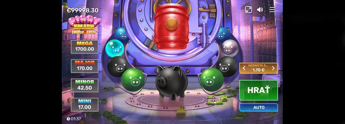 Úvodná obrazovka hry Piggy Smash