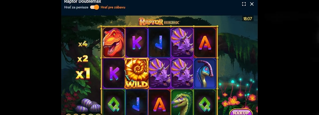 Úvodná obrazovka hry Raptor Doublemax