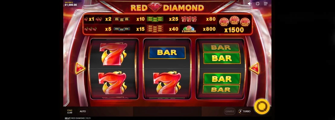 Úvodná obrazovka hry Red Diamond