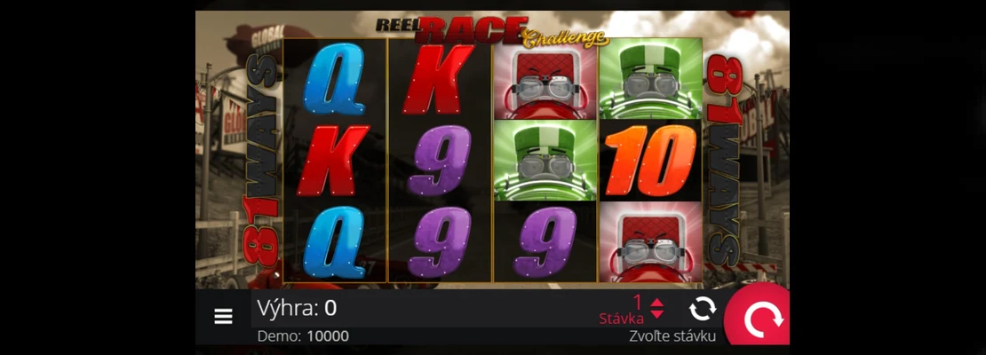 Úvodná obrazovka hry Reel Race Challenge