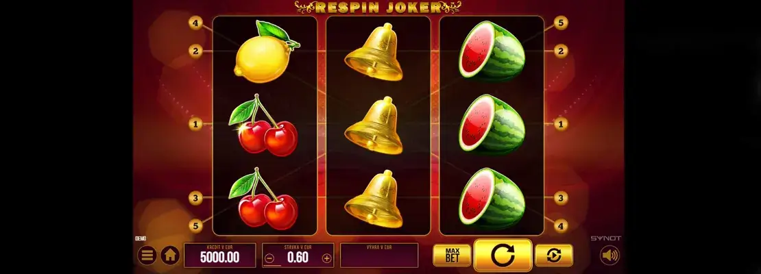 Úvodná obrazovka hry Respin Joker