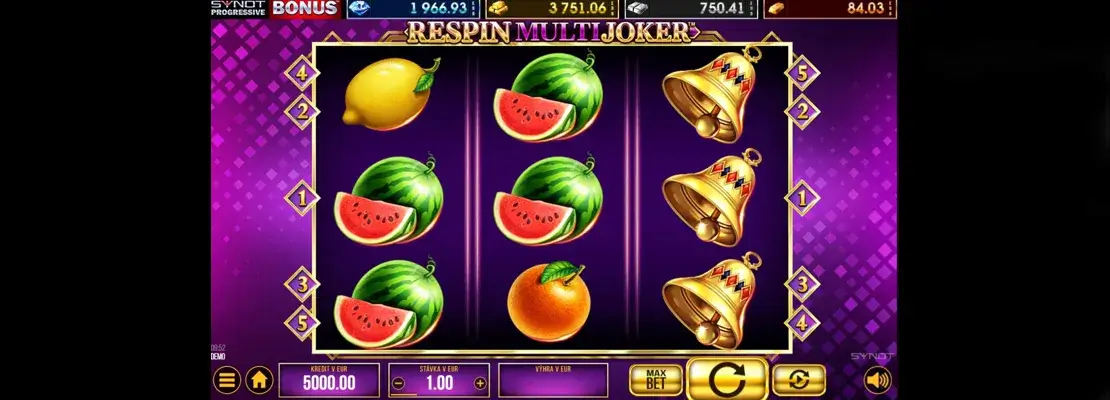 Úvodná obrazovka hry Respin Multi Joker