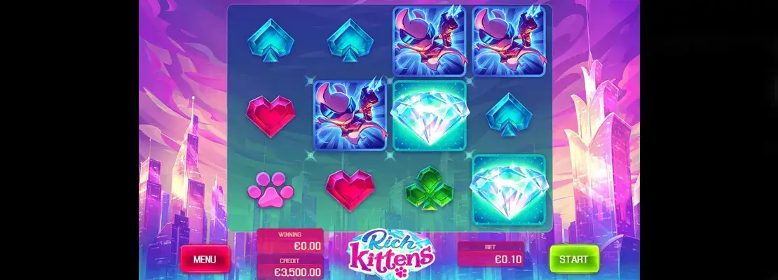 Úvodná obrazovka hry Rich Kittens