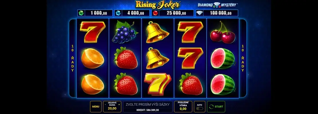 Úvodná obrazovka hry Rising Joker