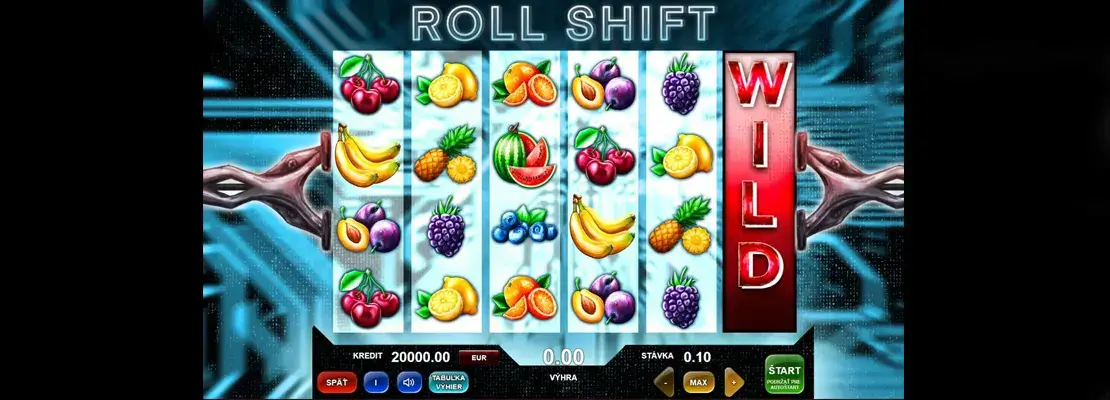 Úvodná obrazovka hry Roll Shift