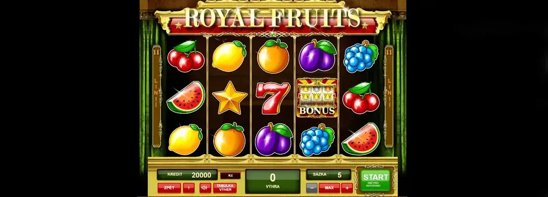 Úvodná obrazovka hry Royal Fruits