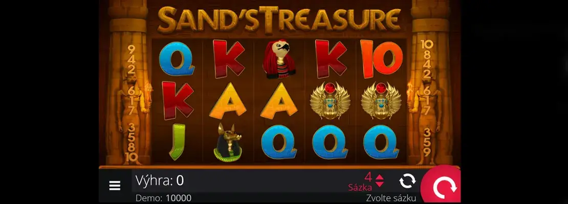 Úvodná obrazovka hry Sands Treasure