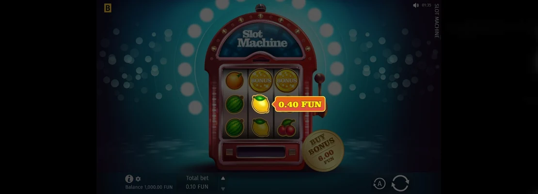Úvodná obrazovka hry Slot Machine