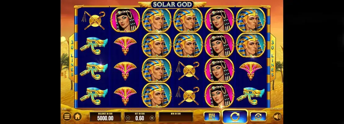 Úvodná obrazovka hry Solar God