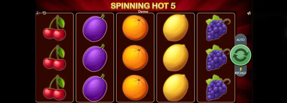 Úvodná obrazovka hry Spinning Hot 5