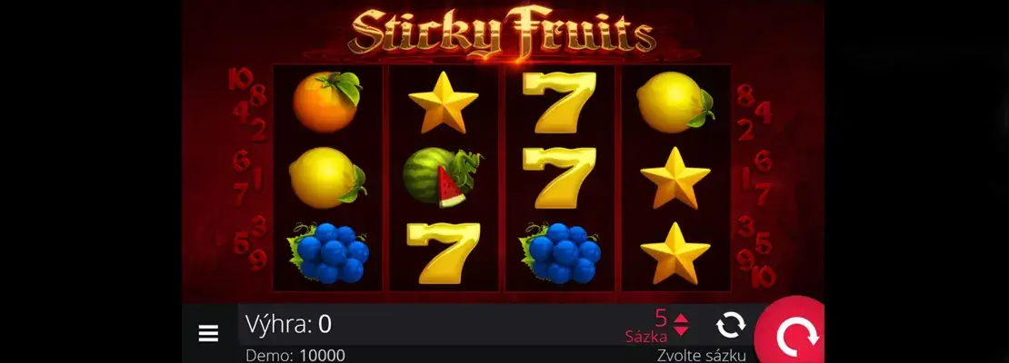 Úvodná obrazovka hry Sticky Fruits