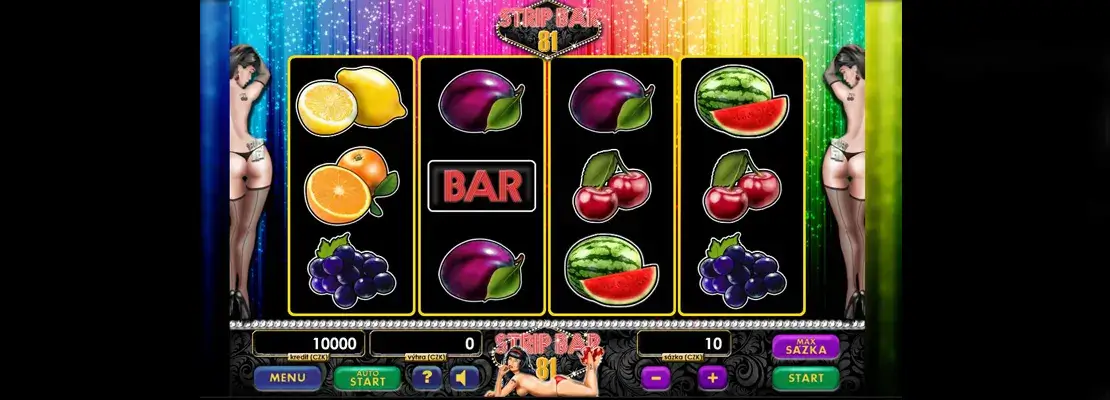 Úvodná obrazovka hry Strip Bar 81