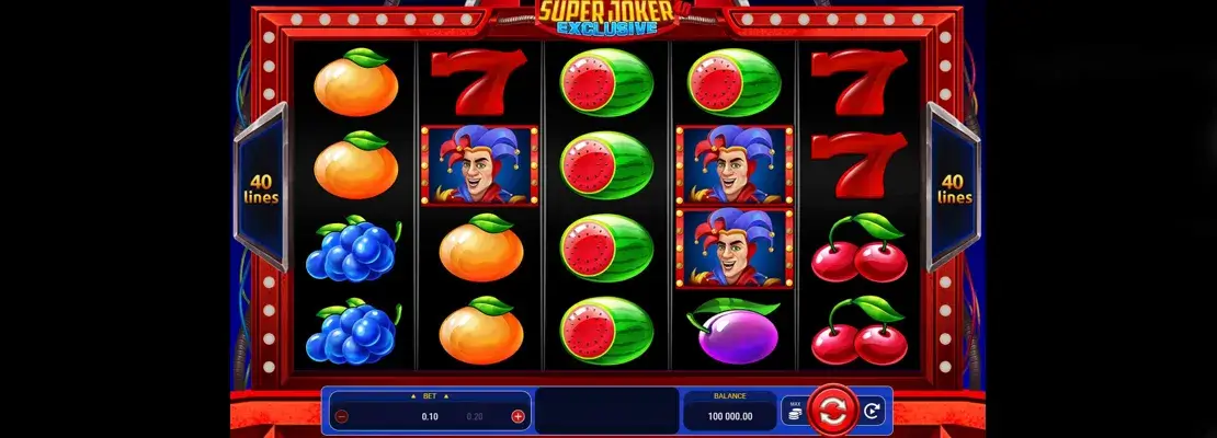 Úvodná obrazovka hry Super Joker 40 Exclusive
