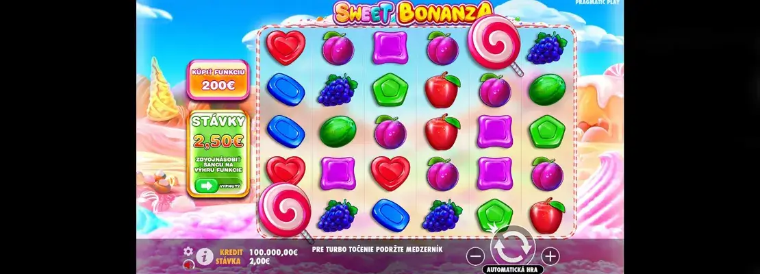 Úvodná obrazovka hry Sweet Bonanza