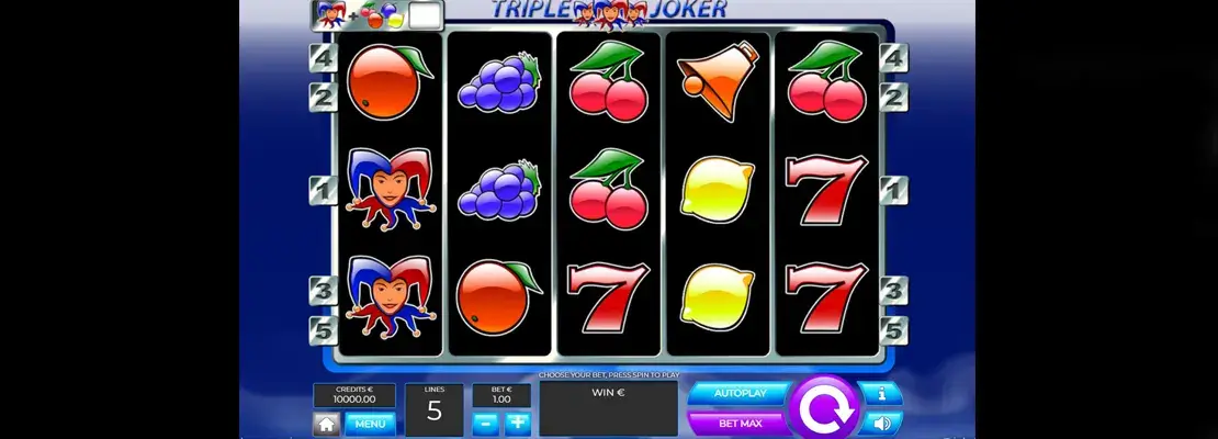 Úvodná obrazovka hry Triple Joker