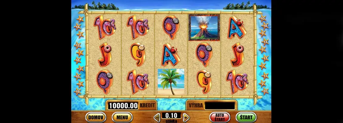 Úvodná obrazovka hry Tropical Island