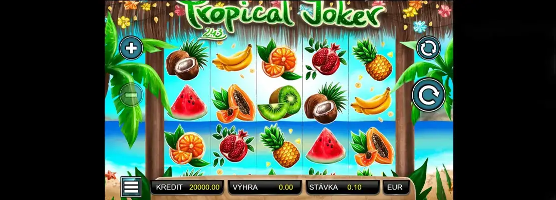 Úvodná obrazovka hry Tropical Joker