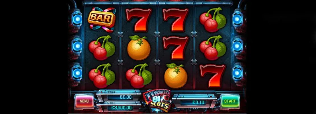 Úvodná obrazovka hry Turbo Slots 81