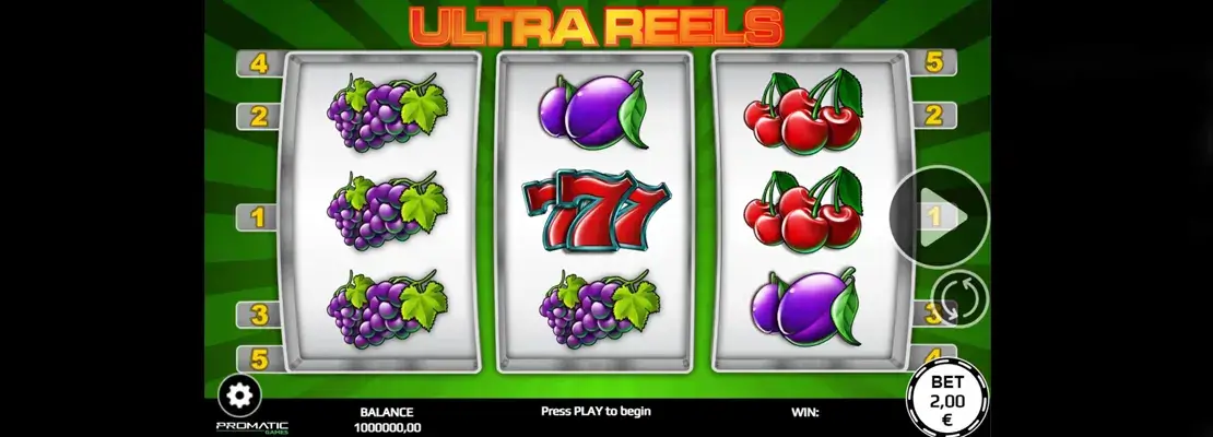 Úvodná obrazovka hry Ultra Reels