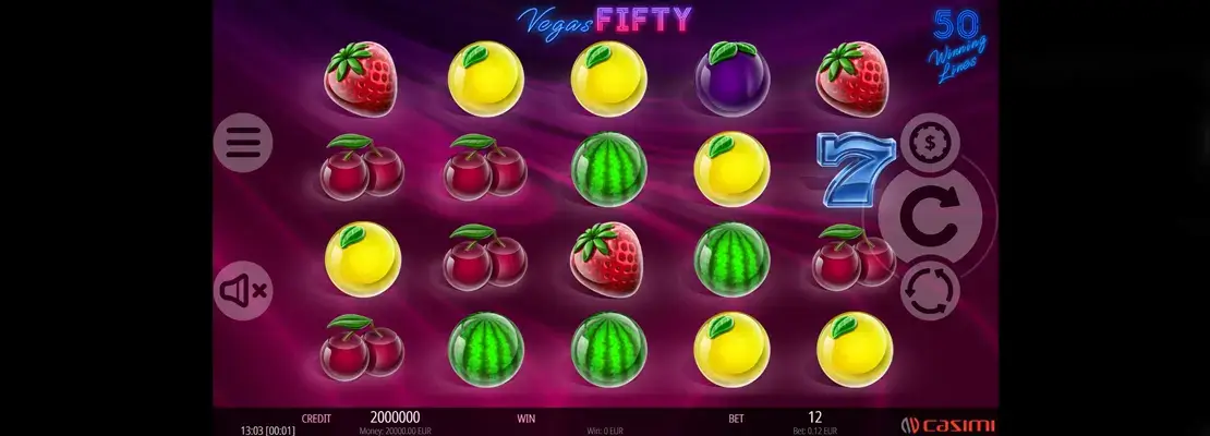 Úvodná obrazovka hry Vegas Fifty