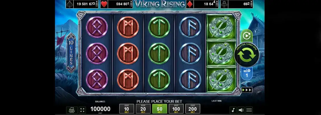 Úvodná obrazovka hry Viking Rising