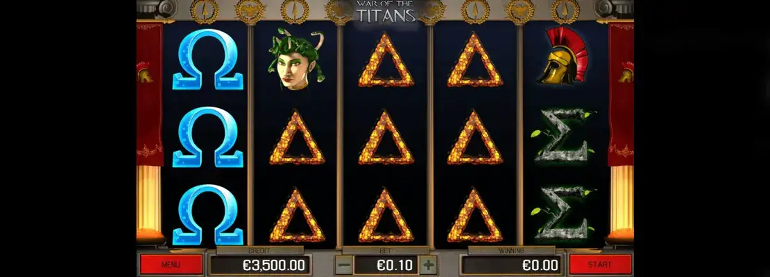 Úvodná obrazovka hry War of the Titans