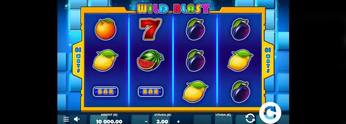 Úvodná obrazovka hry Wild Blast