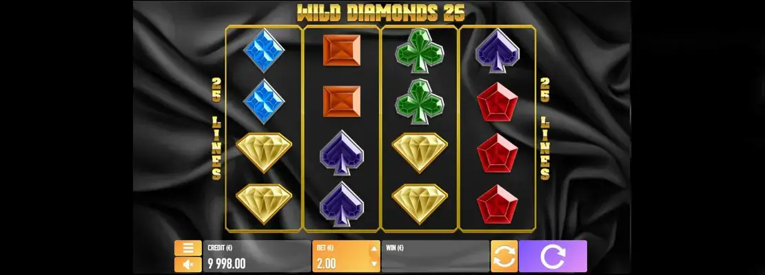 Úvodná obrazovka hry Wild Diamonds 25