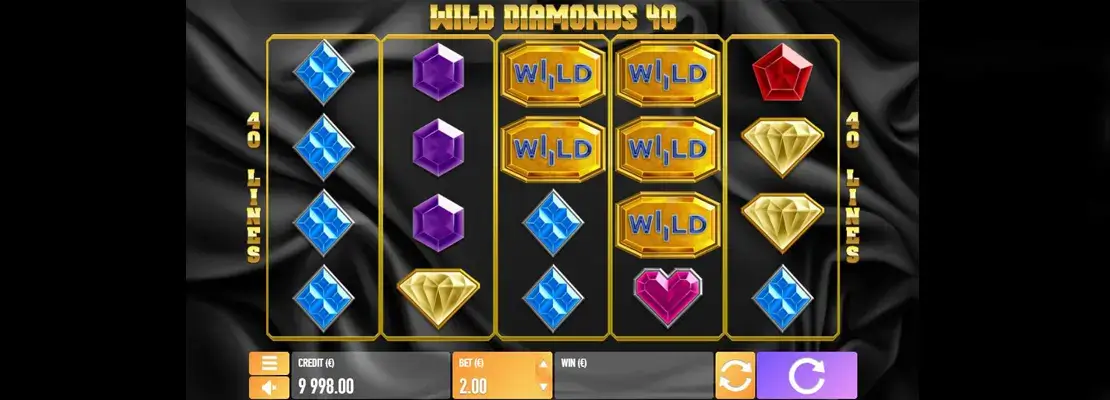 Úvodná obrazovka hry Wild Diamonds 40