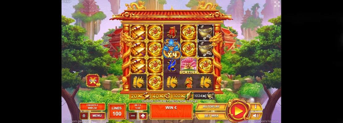 Úvodná obrazovka hry Wild Dragons Fortune