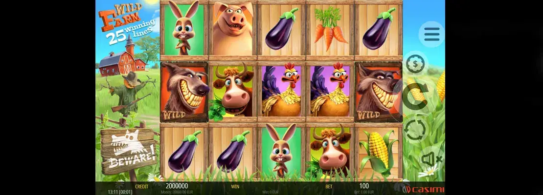 Úvodná obrazovka hry Wild Farm