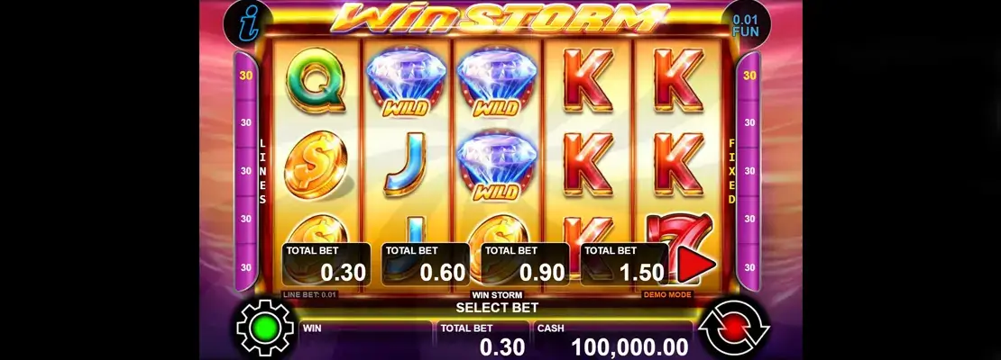 Úvodná obrazovka hry Win Storm