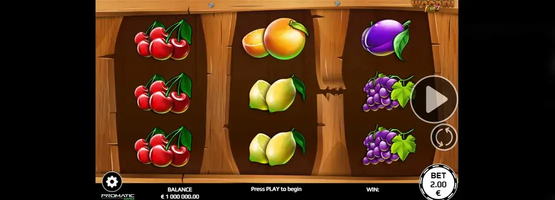 Úvodná obrazovka hry Wooden Fruits