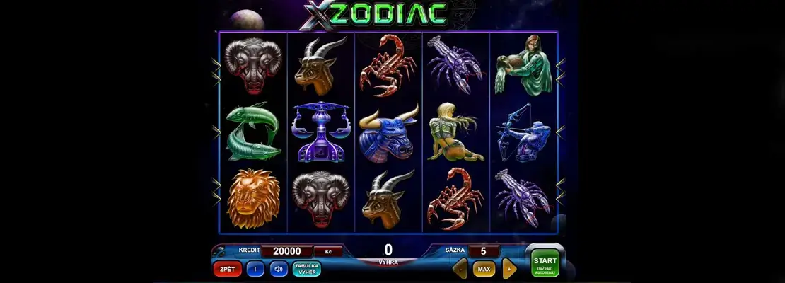 Úvodná obrazovka hry X Zodiac