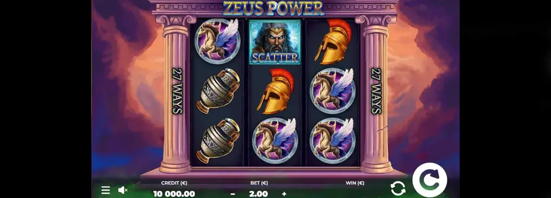 Úvodná obrazovka hry Zeus Power