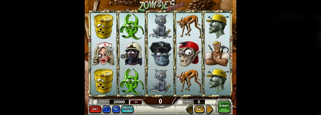 Úvodná obrazovka hry Zombie attack