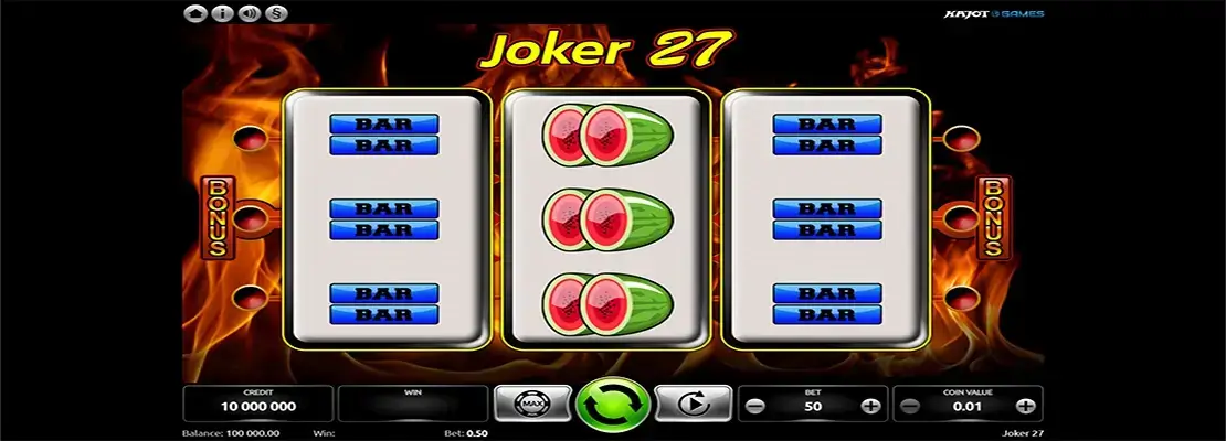 Úvodná obrazovka hry Joker 27