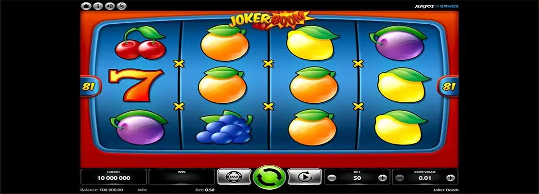 Úvodná obrazovka hry Joker Boom