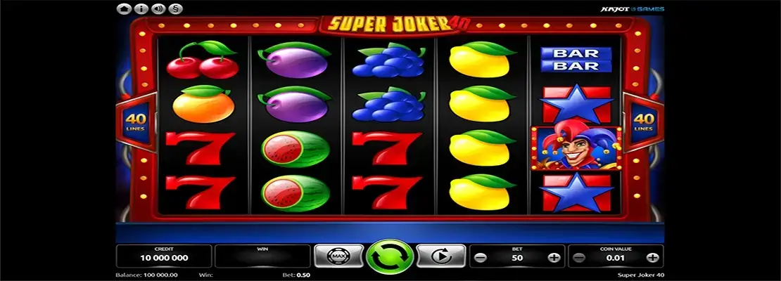 Úvodná obrazovka hry Super Joker 40